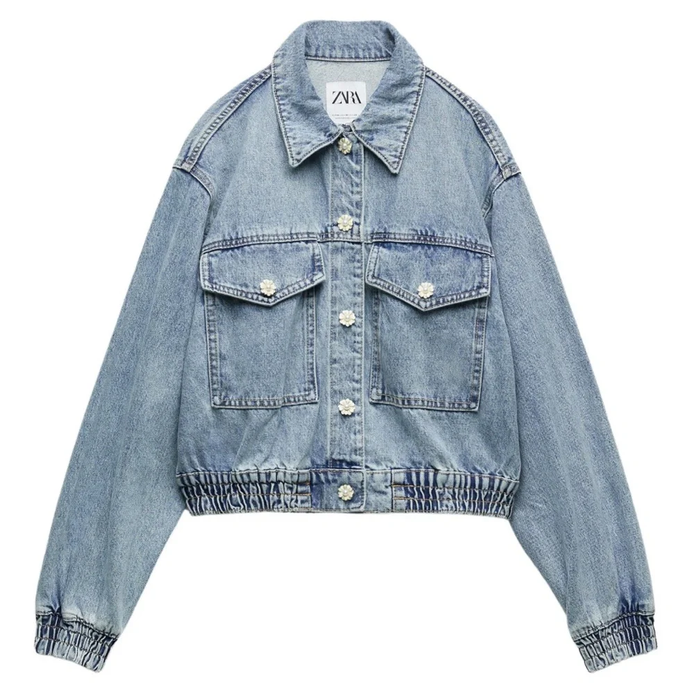 ZARA CROPPED DENIM JACKET size M